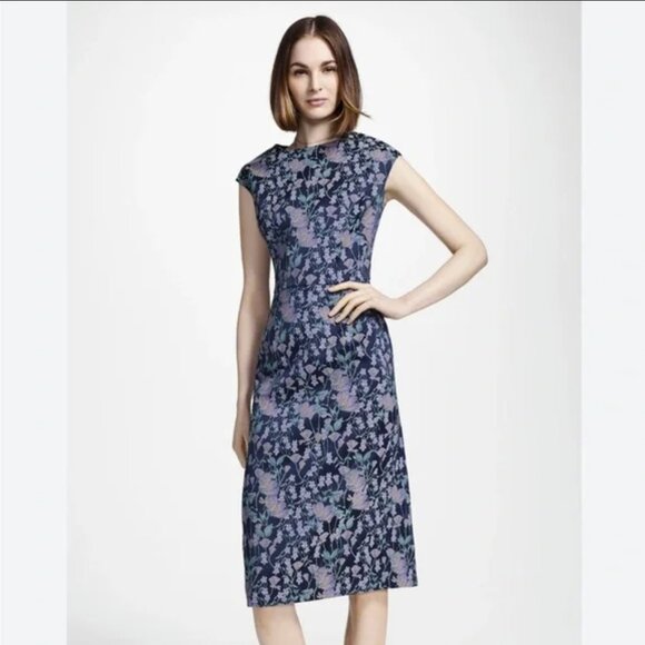 Brooks Brothers Jacquard Floral Sheath Dress - Picture 1 of 8
